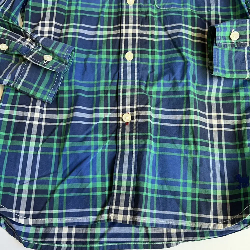 Mini Boden Plaid Button Down 7-8 - Picture 4 of 10